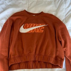 Nike Orange Cropped Sweater